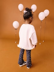 Cream Halloween Witch Frill Hem Sweatshirt & Flare Leggings Set (3mths-7yrs) - Image 2 of 9