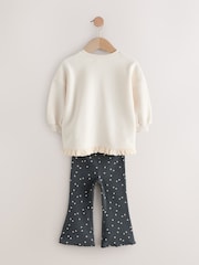 Cream Halloween Witch Frill Hem Sweatshirt & Flare Leggings Set (3mths-7yrs) - Image 7 of 9