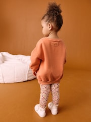 Naranja con calabaza de Halloween - Conjunto de sudadera y leggings (3 meses-7 años) - Imagen 3 de 9