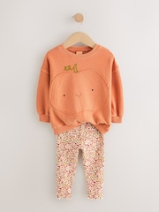 Naranja con calabaza de Halloween - Conjunto de sudadera y leggings (3 meses-7 años) - Imagen 6 de 9