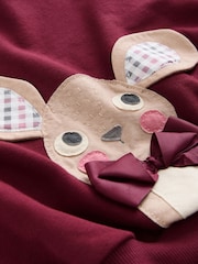 Burgundy Red Check Mouse Sweatshirt and Flare Leggings Set (3mths-7yrs) - Image 7 of 8