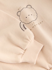 Neutral Teddy Bear Gilet Sweatshirt and Wide Leg Joggers Set (3mths-7yrs) - Image 10 of 10