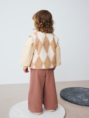 Neutral Teddy Bear Gilet Sweatshirt and Wide Leg Joggers Set (3mths-7yrs) - Image 2 of 10
