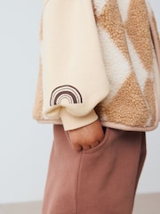 Neutral Teddy Bear Gilet Sweatshirt and Wide Leg Joggers Set (3mths-7yrs) - Image 4 of 10