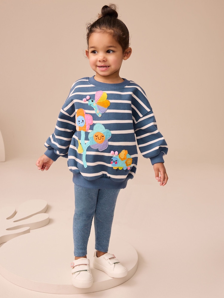 Navy Stripe Characters - Set mit Sweatshirt und Leggings (3 Monate bis 7 Jahre) - Bild 1 von 10