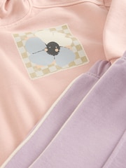 Light Pink Plant Graphic Print Hoodie & Wide Leg Joggers Set (3mths-7yrs) - Image 10 of 11