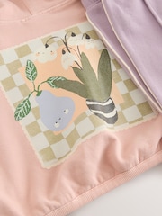 Light Pink Plant Graphic Print Hoodie & Wide Leg Joggers Set (3mths-7yrs) - Image 11 of 11