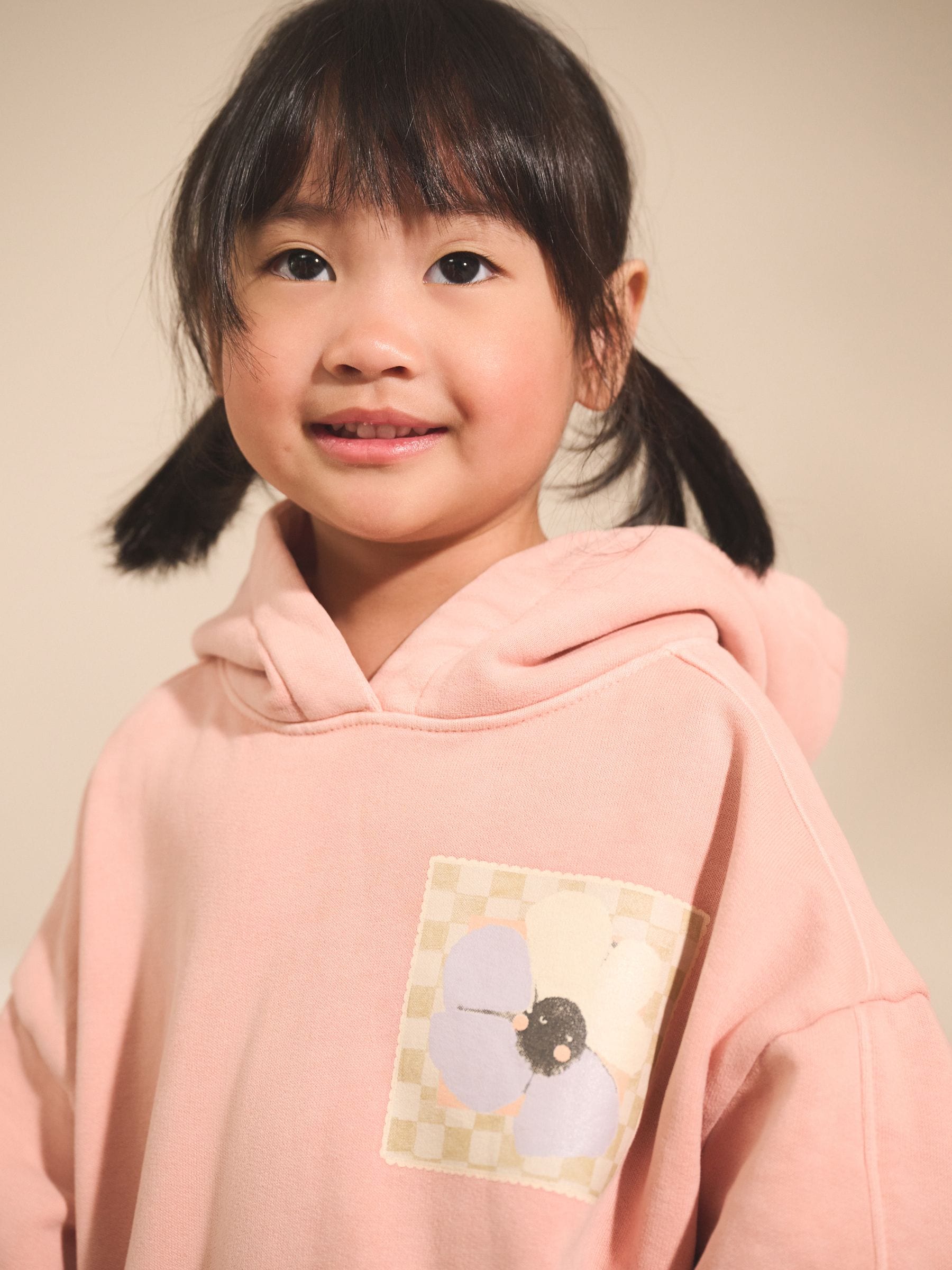 Buy Light Pink Plant Graphic Print Hoodie & Wide Leg Joggers Set