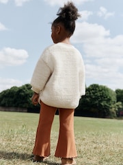 Cream Teddy Borg Sweatshirt and Flare Leggings Set (3mths-7yrs) - Image 2 of 9
