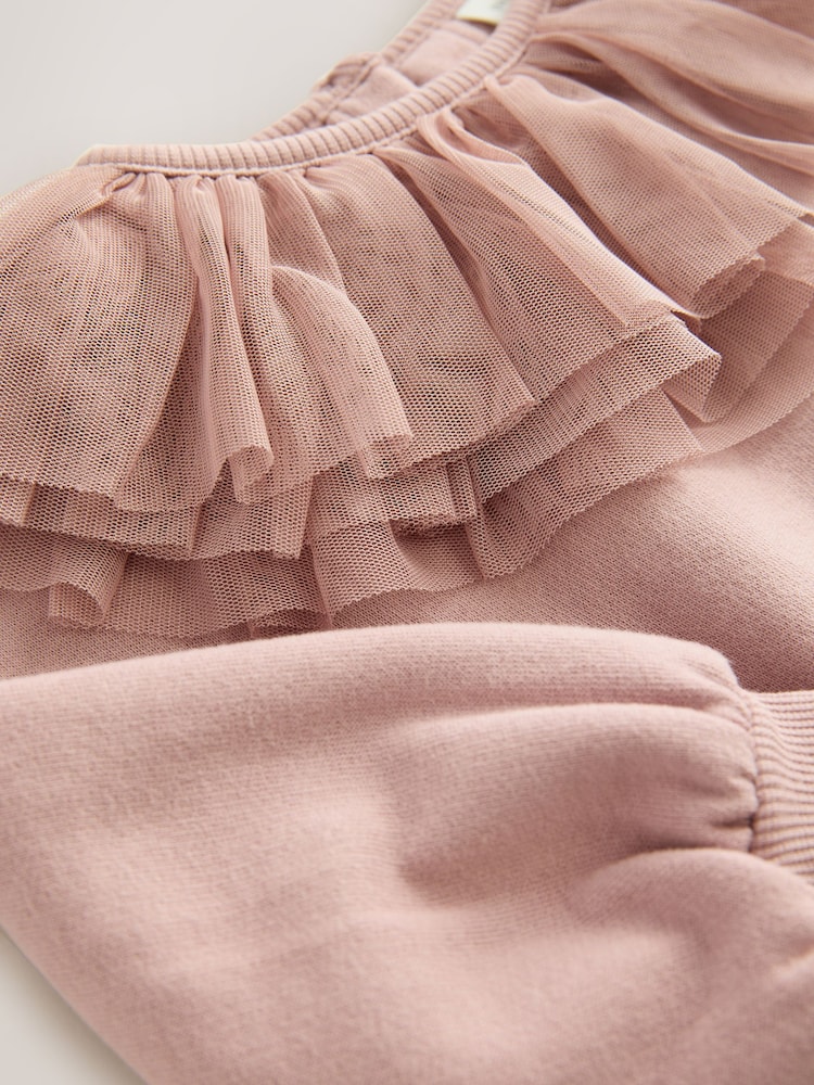 Legging Fille Baby Pink - Taille 7 - Rose Pâle/ivoire - Sequins Et Dentelle - NEUF Avec étiquette