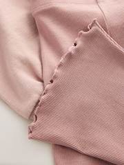 Light Pink Ruffle Collar Sweatshirt & Flare Leggings Set (3mths-7yrs) - Image 9 of 10