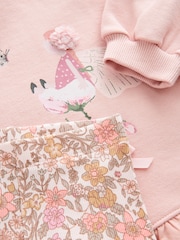 Pink Floral Fairy Frill Hem Sweatshirt & Leggings Set (3mths-7yrs) - Image 8 of 8