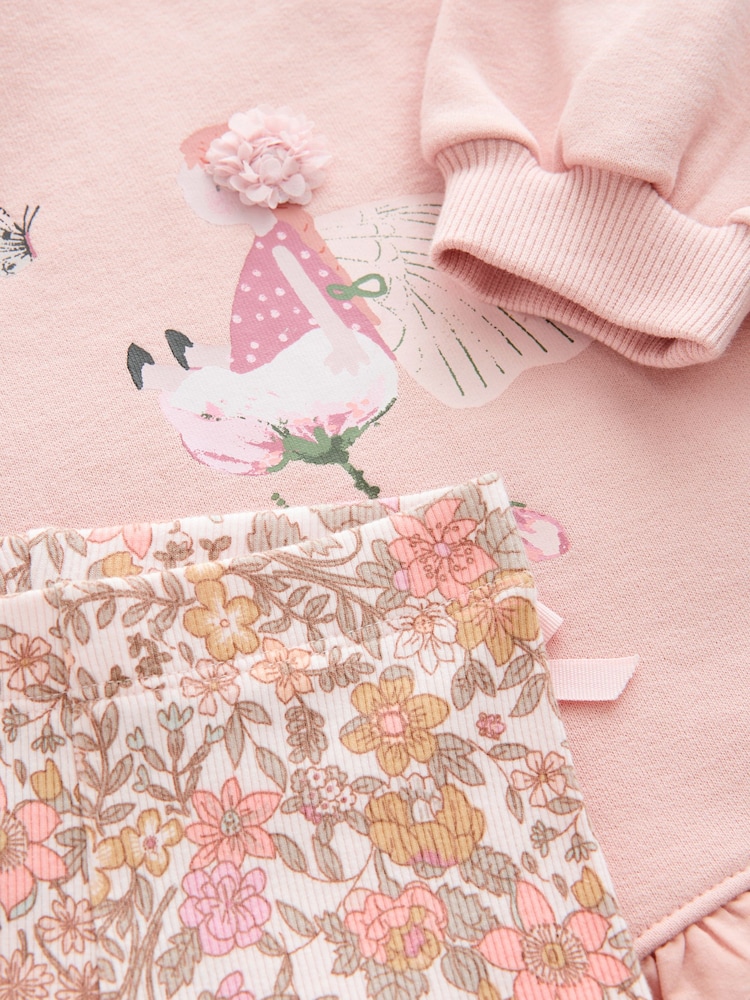 Pink Floral Fairy Frill Hem Sweatshirt & Leggings Set (3mths-7yrs) - Image 8 of 8 Pink Floral Fairy Frill Hem Sweatshirt & Leggings Set (3mths-7yrs) - Image 8 of 8
