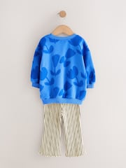 Blue Flower Sweatshirt & Flare Leggings Set (3mths-7yrs) - Image 11 of 13