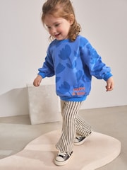 Blue Flower Sweatshirt & Flare Leggings Set (3mths-7yrs) - Image 2 of 13