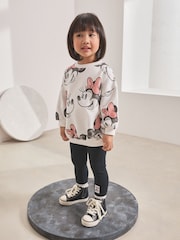 Cream Disney Minnie Mouse Sweatshirt & Leggings Set (3mths-7yrs) - Image 1 of 7