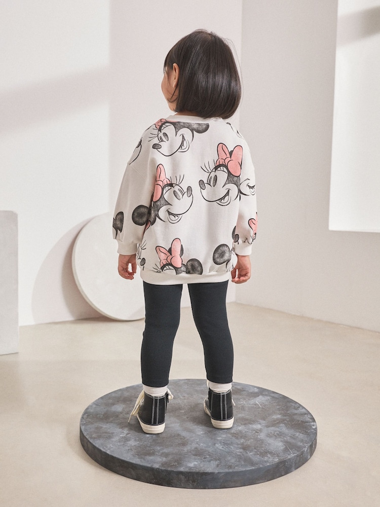 Cream Disney Minnie Mouse Sweatshirt & Leggings Set (3mths-7yrs) - Image 2 of 7 Cream Disney Minnie Mouse Sweatshirt & Leggings Set (3mths-7yrs) - Image 2 of 7