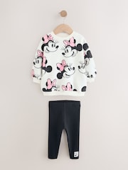Cream Disney Minnie Mouse Sweatshirt & Leggings Set (3mths-7yrs) - Image 4 of 7