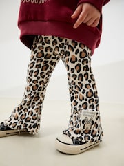 Burgundy Red Leopard Minnie Mouse Sweatshirt and Flare Leggings Set (3mths-7yrs) - Image 4 of 10