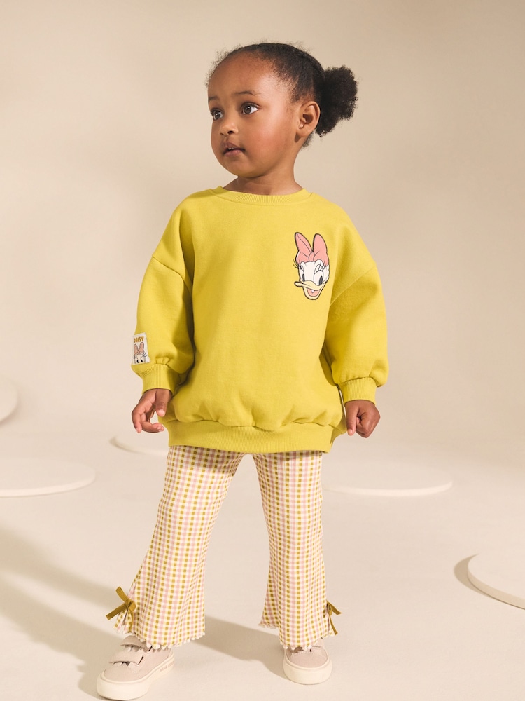 Green Gingham Daisy Duck Sweatshirt and Flare Leggings Set (3mths-7yrs) - Image 2 of 11