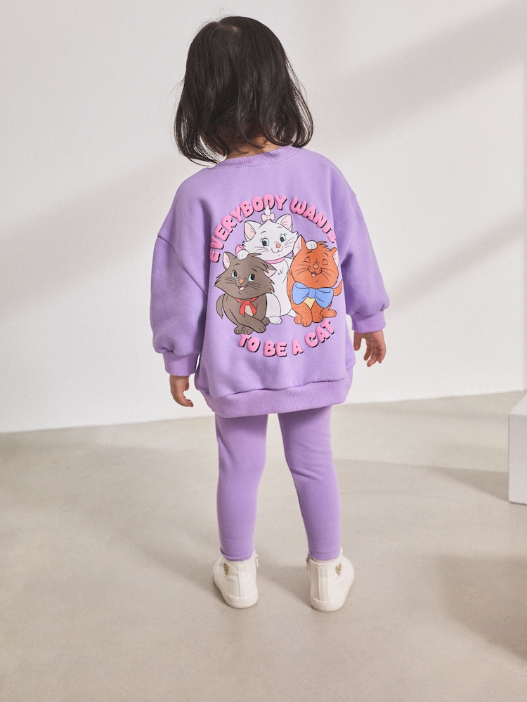 Lilac Purple Disney Aristocats Sweatshirt & Leggings Set (3mths-7yrs) - Image 1 of 8 Lilac Purple Disney Aristocats Sweatshirt & Leggings Set (3mths-7yrs) - Image 1 of 8