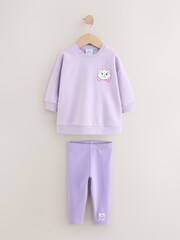 Lilac Purple Disney Aristocats Sweatshirt & Leggings Set (3mths-7yrs) - Image 5 of 8