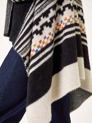 Roman Black Pattern Fluffy Knit Cardigan - Image 5 of 5
