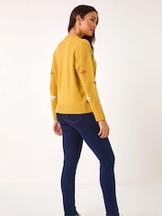 Roman Yellow Crafted Diamond Detail Jumper - Image 2 of 5
