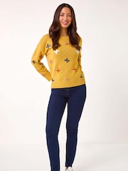 Roman Yellow Crafted Diamond Detail Jumper - Image 3 of 5