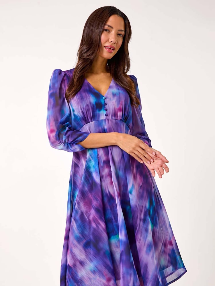 Roman Abstract Print Asymetric Midi Dress - Imagen 2 de 5 Roman Abstract Print Asymetric Midi Dress - Imagen 2 de 5