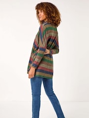 Roman Relaxed Stripe Cowl Neck Tunic Top - Imagen 3 de 5