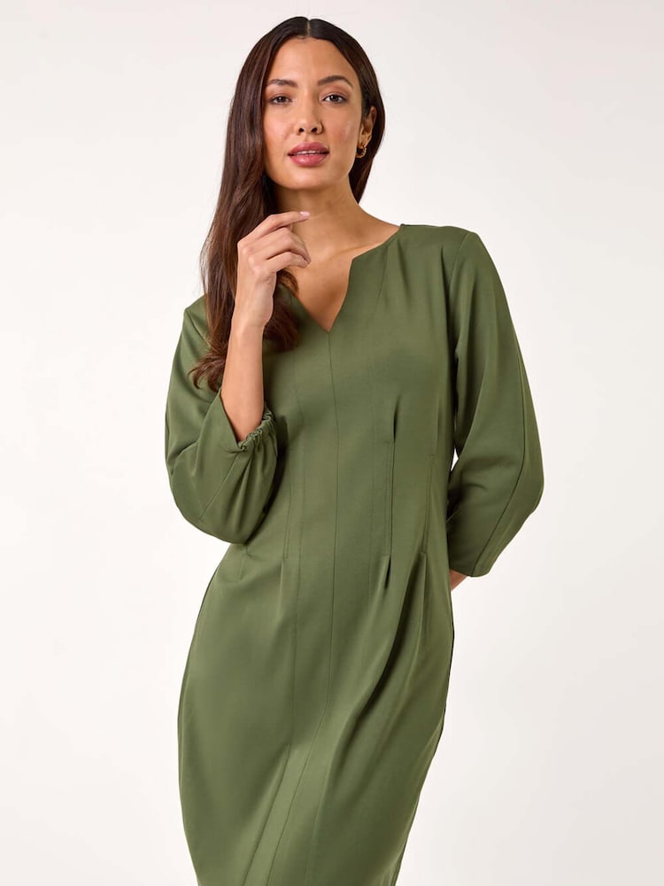 Verde - Vestido midi estilo skater en tejido scuba con escote corazón de Roman - Imagen 1 de 5 Verde - Vestido midi estilo skater en tejido scuba con escote corazón de Roman - Imagen 1 de 5