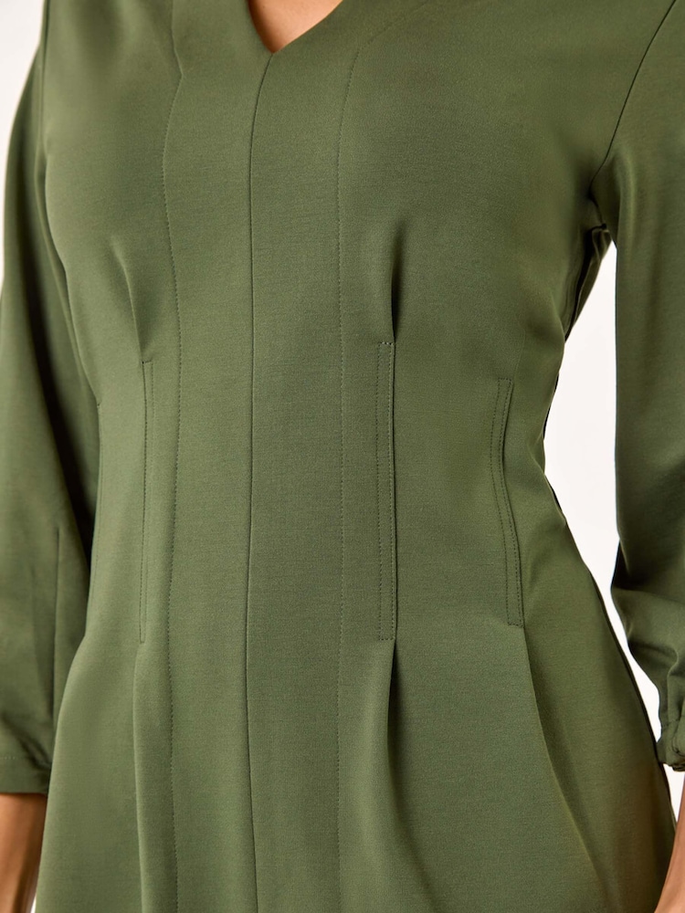 Verde - Vestido midi estilo skater en tejido scuba con escote corazón de Roman - Imagen 5 de 5 Verde - Vestido midi estilo skater en tejido scuba con escote corazón de Roman - Imagen 5 de 5