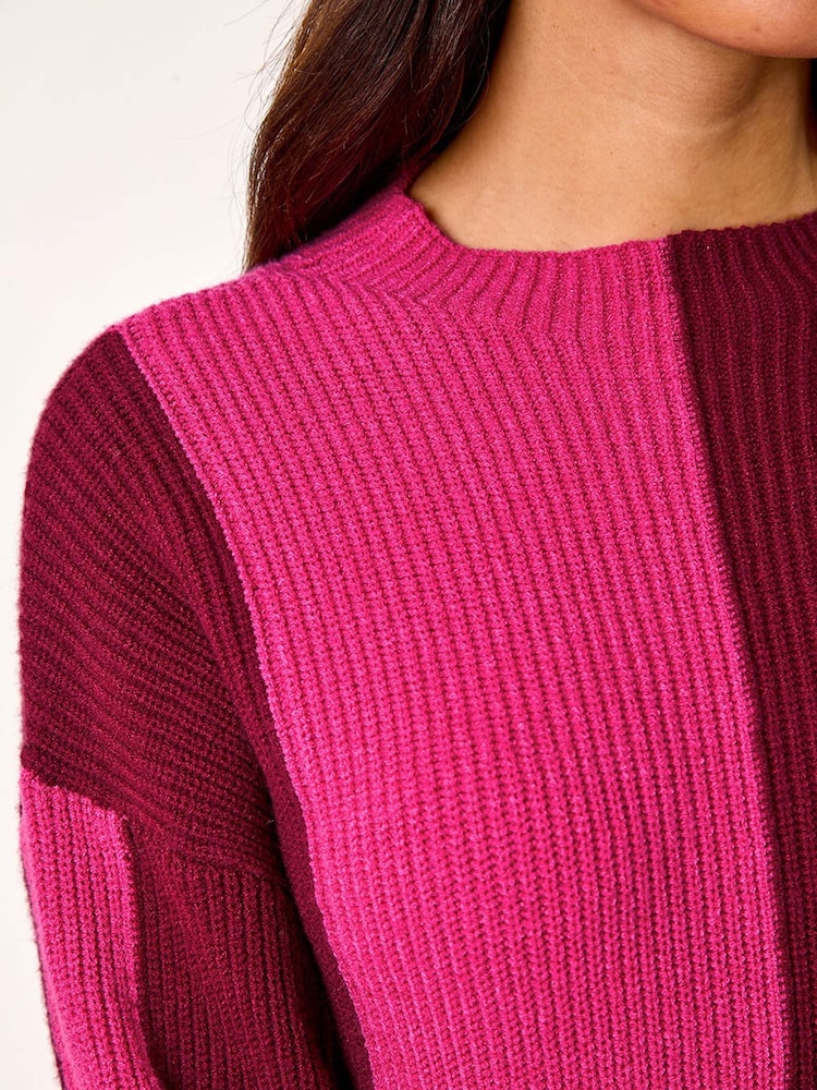 Roman Pink Colourblock Soft Knit Jumper - Image 5 of 5