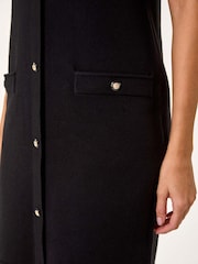 Roman Black Knitted Button Detail A-Line Dress - Image 5 of 5