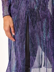 Roman Metallic Geometric Plisse Kimono Cardigan - Image 5 of 5