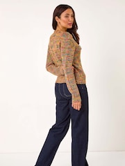 Roman Orange Nep Button Detail Cardigan - Image 2 of 5