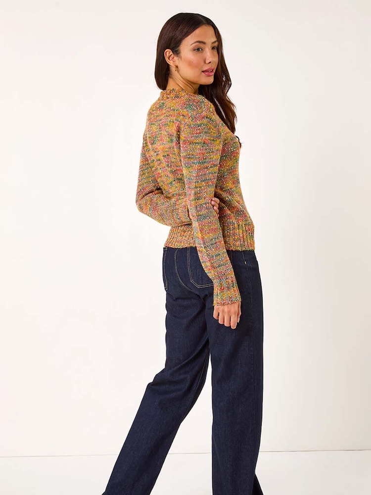 Roman Orange Nep Button Detail Cardigan - Image 2 of 5