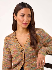 Roman Orange Nep Button Detail Cardigan - Image 4 of 5