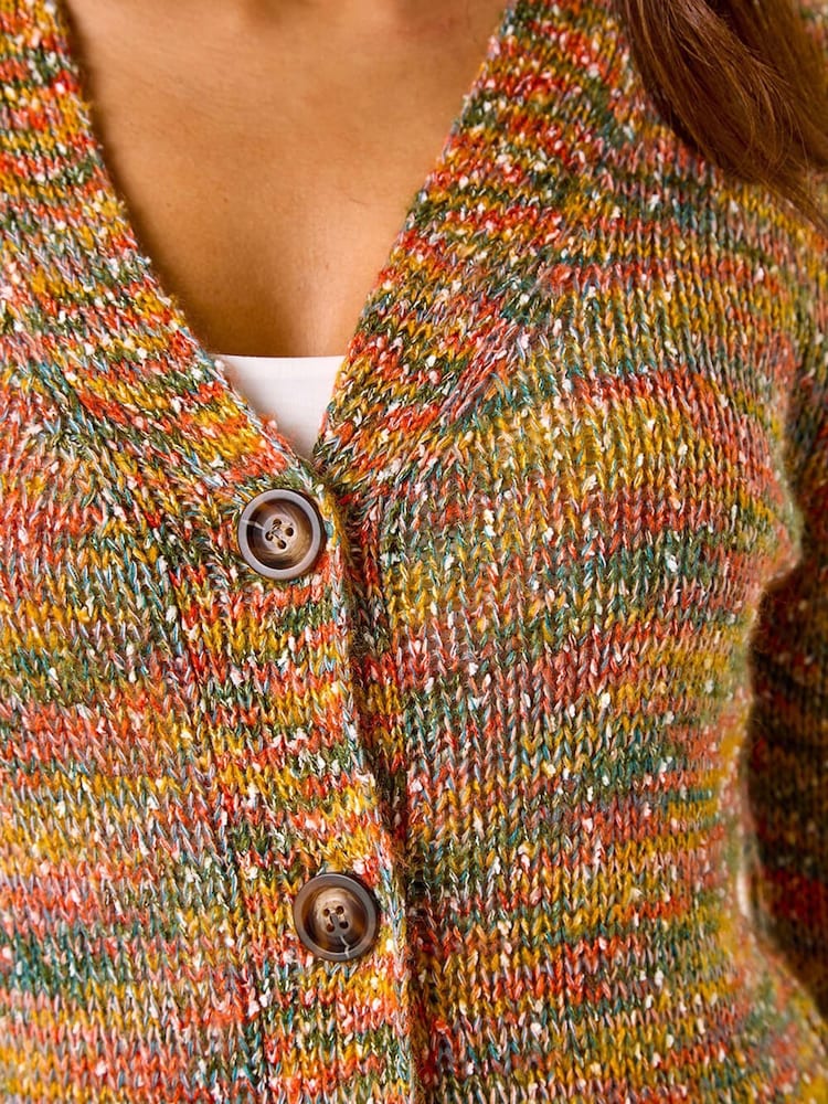 Roman Orange Nep Button Detail Cardigan - Image 5 of 5