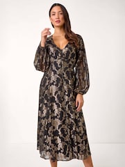 Roman Shimmer Jacquard Midi Dress - Изображение 1 из 5
