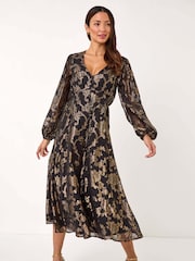 Roman Shimmer Jacquard Midi Dress - Изображение 2 из 5