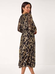 Roman Shimmer Jacquard Midi Dress - Изображение 3 из 5
