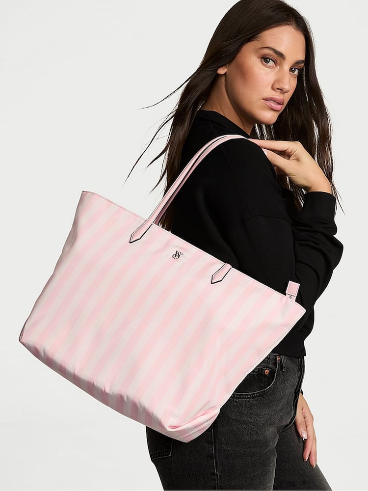 Victoria's Secret Iconic Stripe Pink Tote Bag - Image 3 of 3