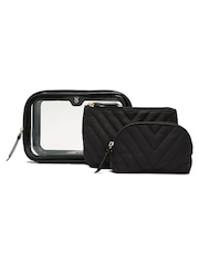 Victoria's Secret Black Travel Trio Makeup Bag - Image 1 of 3