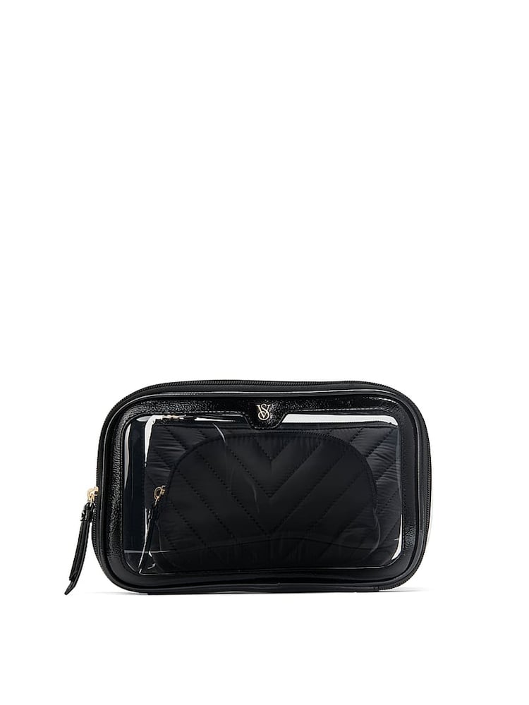 Victoria's Secret Black Travel Trio Makeup Bag - Image 2 of 3