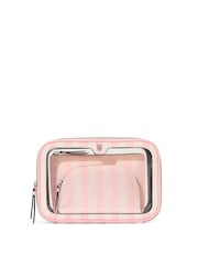 Victoria's Secret Iconic Stripe Pink Travel Trio Makeup Bag - Image 2 of 3