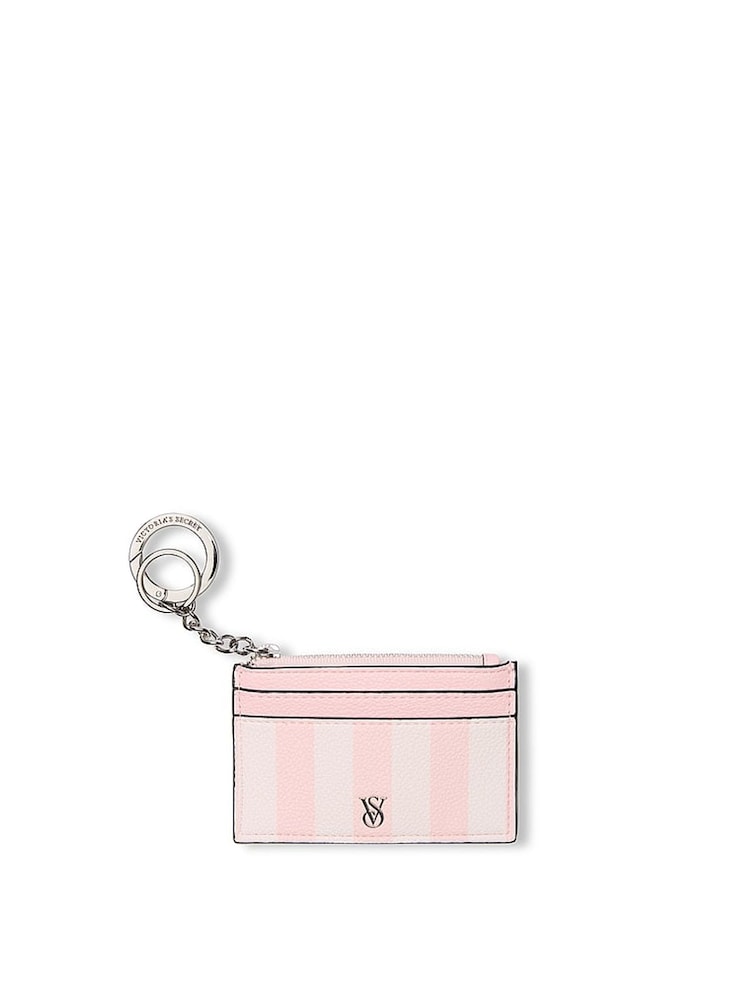 Victoria's Secret Iconic Stripe Pink Card Holder Keyring - Image 1 of 2