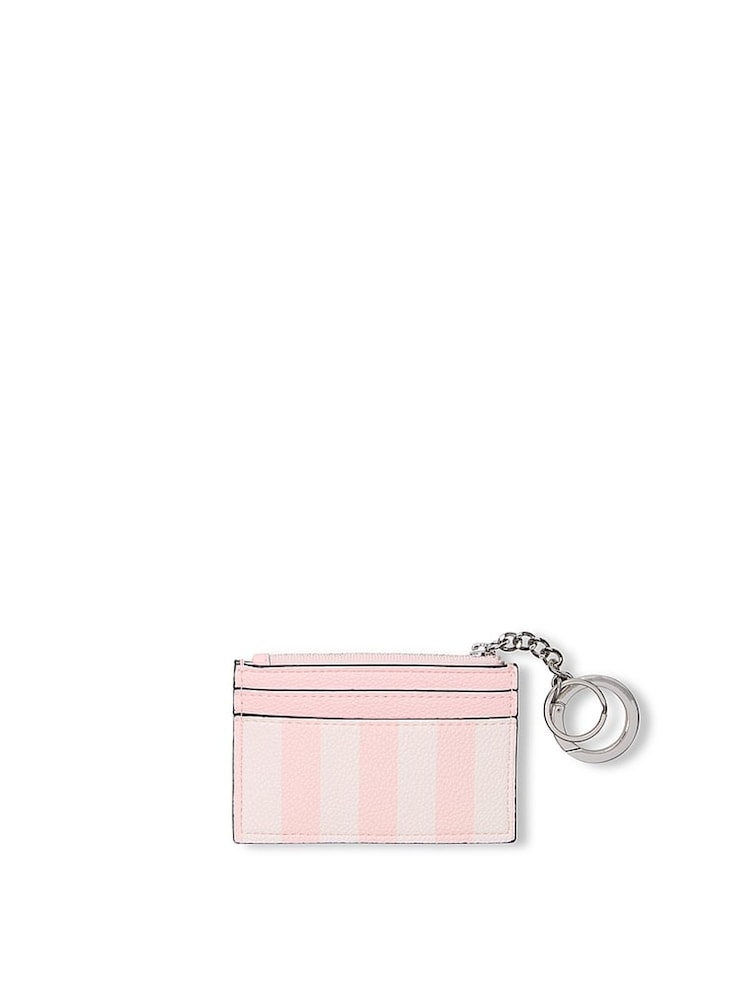 Victoria's Secret Iconic Stripe Pink Card Holder Keyring - Image 2 of 2