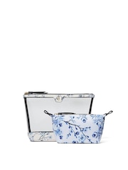 Victoria's Secret White Floral AM/PM Makeup Bag Duo - Image 1 of 2